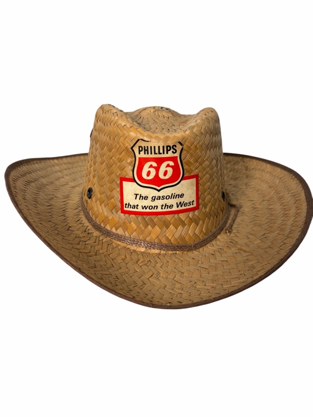 VTG Phillips 66 Gas Station Woven Straw Cowboy Hat One Size Oil Pump Western